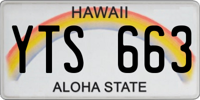 HI license plate YTS663