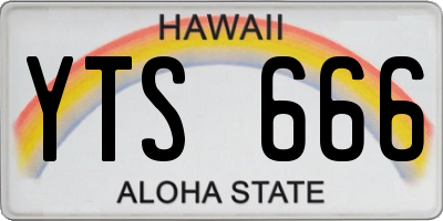 HI license plate YTS666