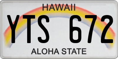 HI license plate YTS672