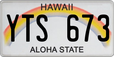 HI license plate YTS673