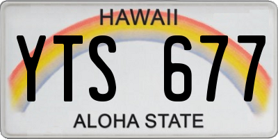 HI license plate YTS677