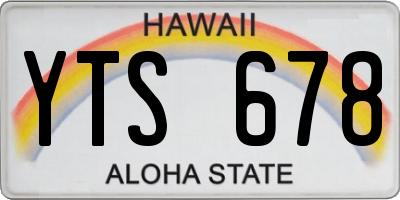 HI license plate YTS678