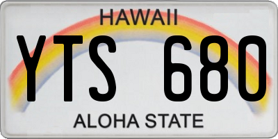 HI license plate YTS680