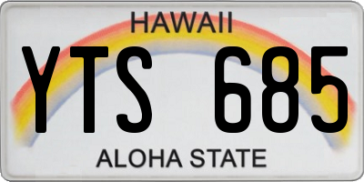 HI license plate YTS685