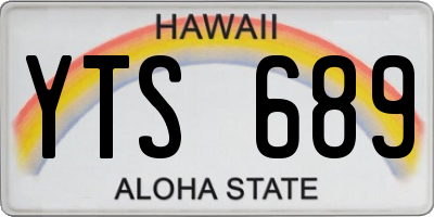 HI license plate YTS689