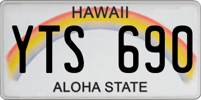 HI license plate YTS690