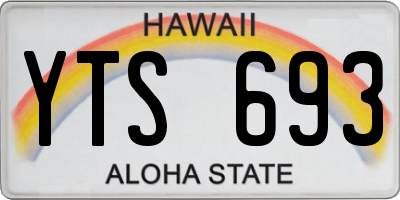 HI license plate YTS693