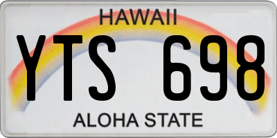 HI license plate YTS698
