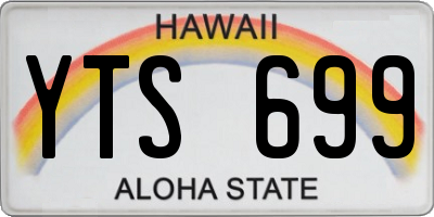 HI license plate YTS699