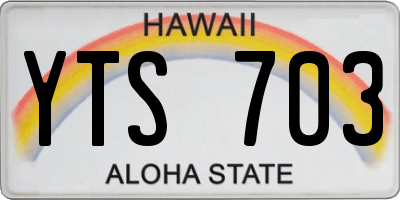 HI license plate YTS703