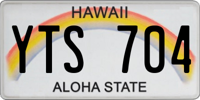HI license plate YTS704