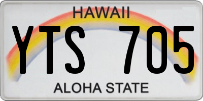HI license plate YTS705