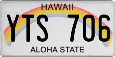 HI license plate YTS706