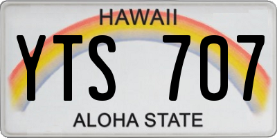 HI license plate YTS707