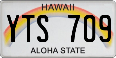 HI license plate YTS709
