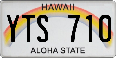 HI license plate YTS710