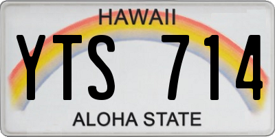 HI license plate YTS714