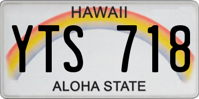 HI license plate YTS718