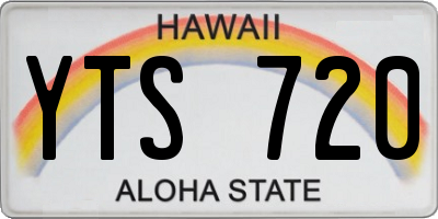 HI license plate YTS720
