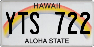 HI license plate YTS722