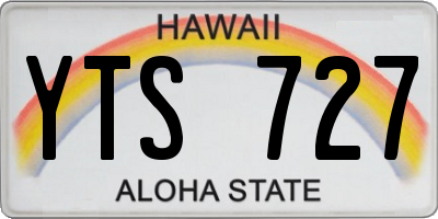 HI license plate YTS727