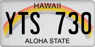 HI license plate YTS730