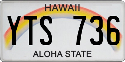 HI license plate YTS736