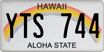 HI license plate YTS744