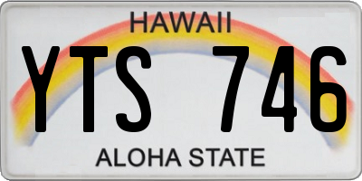 HI license plate YTS746