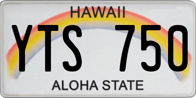 HI license plate YTS750