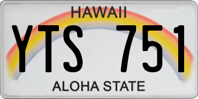 HI license plate YTS751