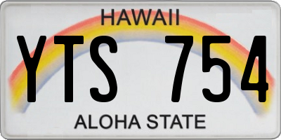 HI license plate YTS754