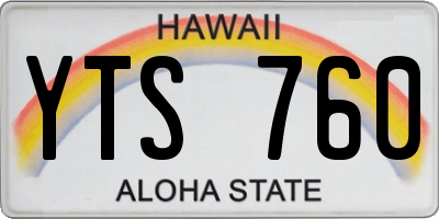 HI license plate YTS760