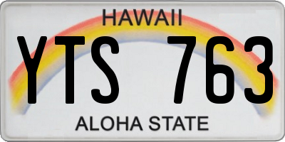 HI license plate YTS763
