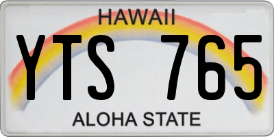 HI license plate YTS765