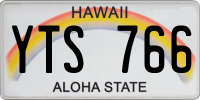 HI license plate YTS766