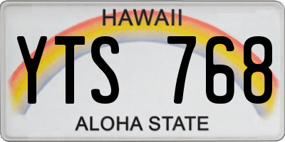 HI license plate YTS768