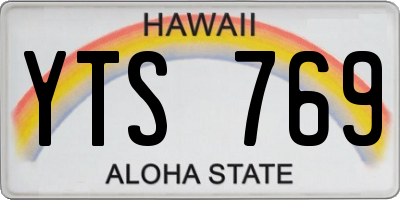 HI license plate YTS769