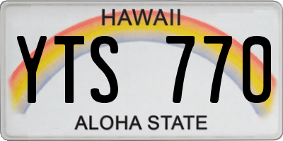 HI license plate YTS770