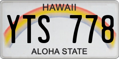 HI license plate YTS778