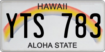 HI license plate YTS783