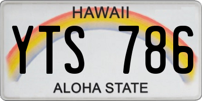 HI license plate YTS786