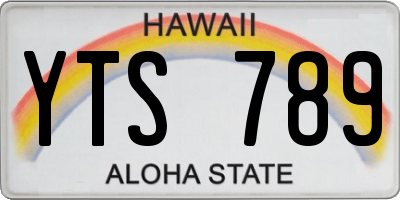 HI license plate YTS789