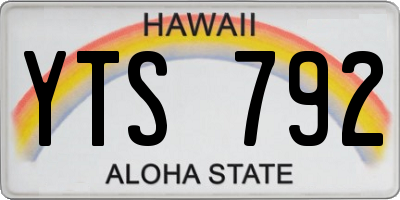 HI license plate YTS792