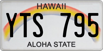 HI license plate YTS795