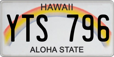 HI license plate YTS796