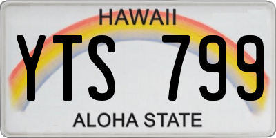 HI license plate YTS799