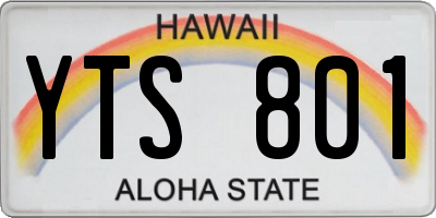 HI license plate YTS801