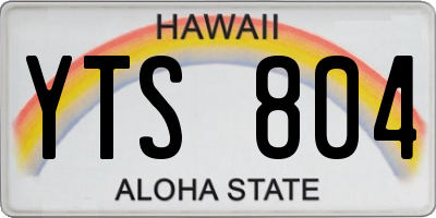 HI license plate YTS804