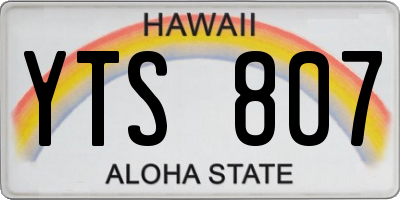 HI license plate YTS807